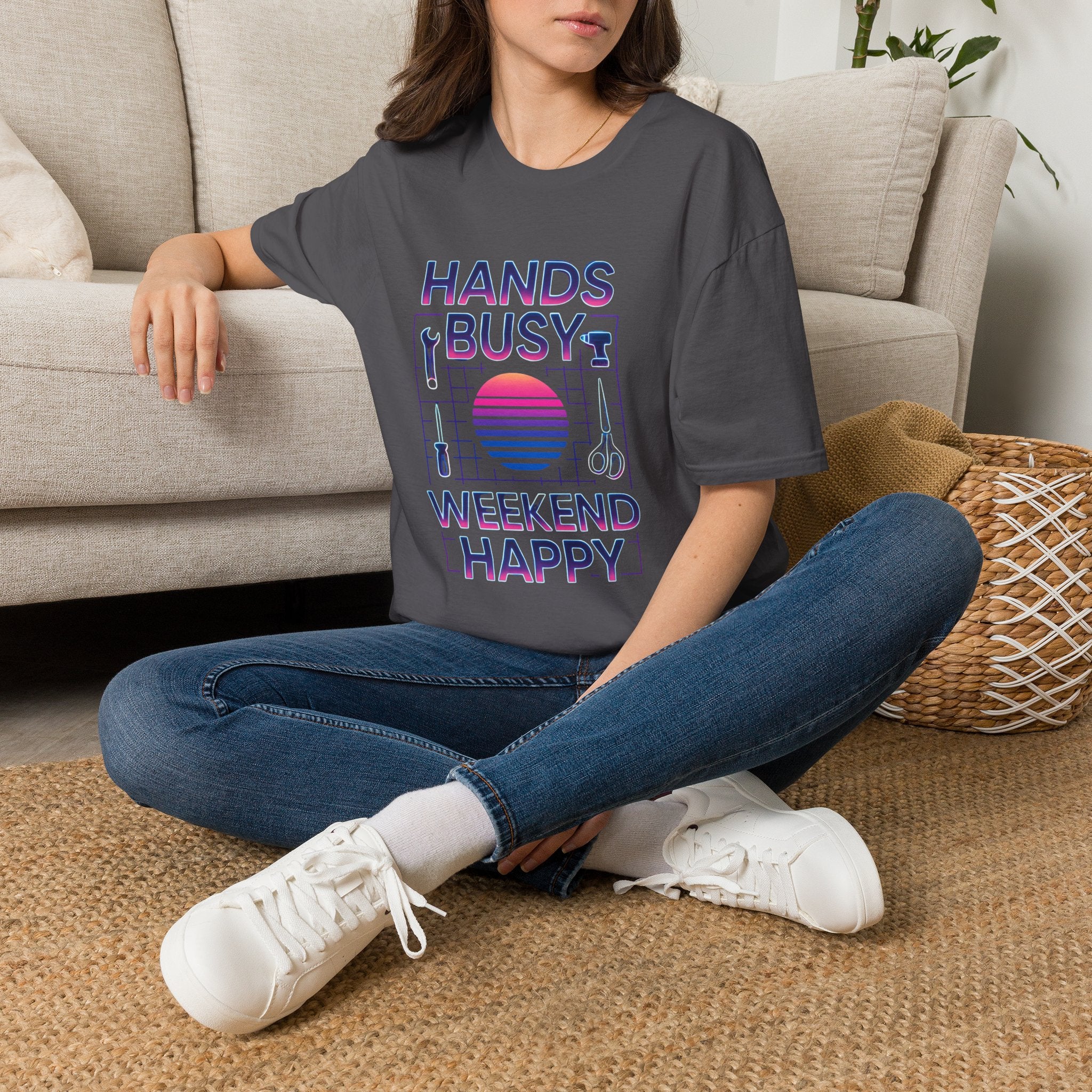 Busy Hands Neon Sign T-Shirt