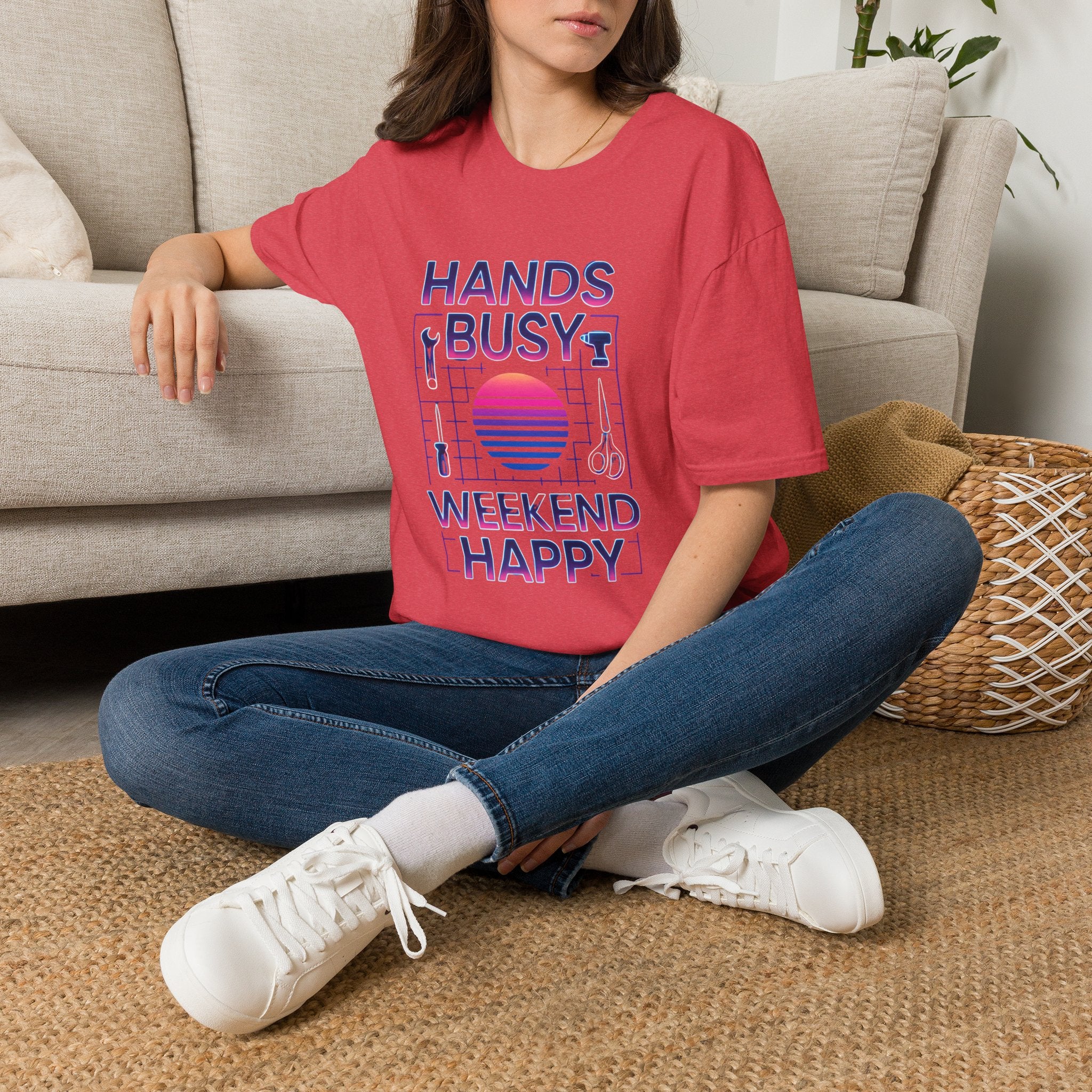 Busy Hands Neon Sign T-Shirt