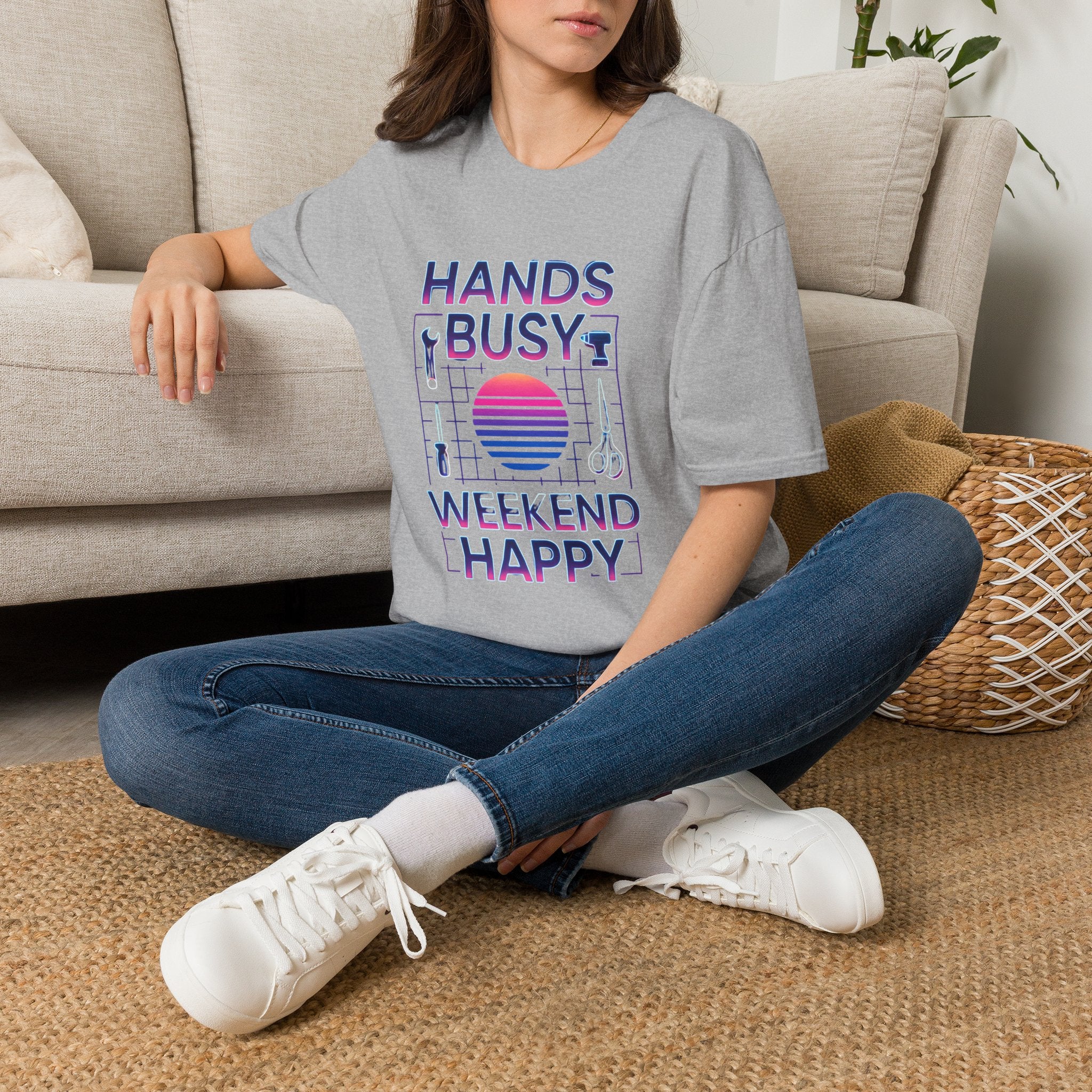 Busy Hands Neon Sign T-Shirt